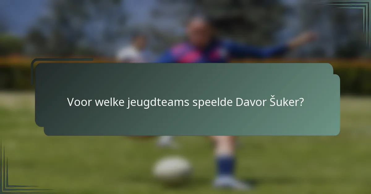 Voor welke jeugdteams speelde Davor Šuker?