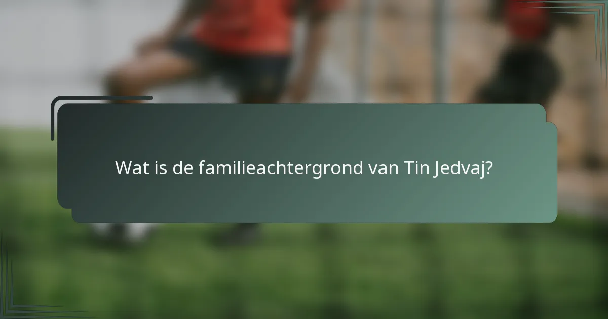 Wat is de familieachtergrond van Tin Jedvaj?