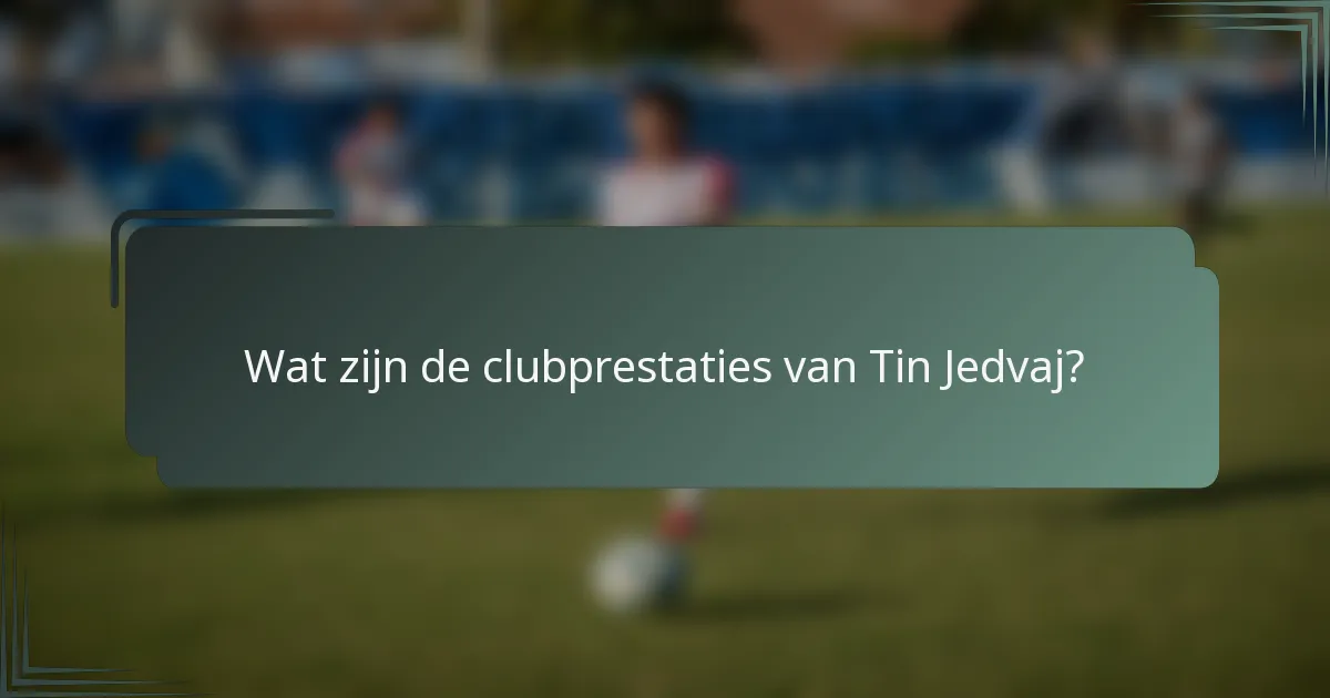 Wat zijn de clubprestaties van Tin Jedvaj?