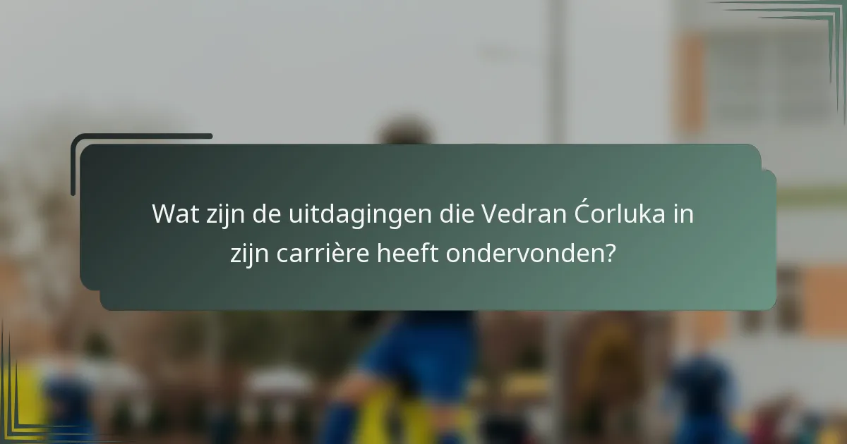 Wat zijn de uitdagingen die Vedran Ćorluka in zijn carrière heeft ondervonden?