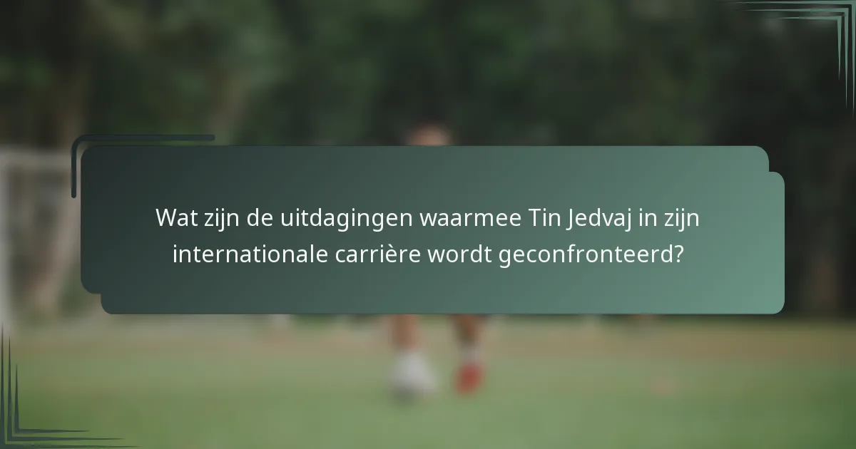 Wat zijn de uitdagingen waarmee Tin Jedvaj in zijn internationale carrière wordt geconfronteerd?